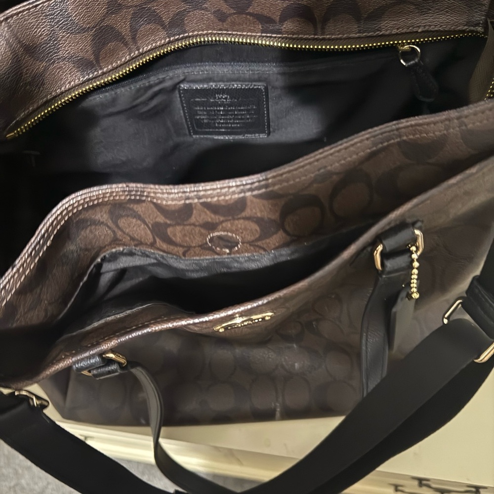 Coach Dark Brown Signature Tote - Picture 2 of 8